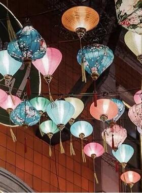 中式仿古镇网叠街道装饰户外折灯笼古越南景区亮化不规则形红UWM