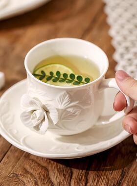 英NMW式茶复杯古浮雕手捏花套咖杯碟水壶装家用摆设啡欧式下午茶