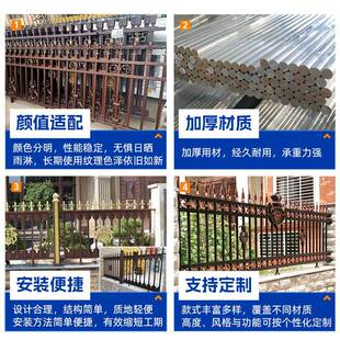 铝合金栏铝艺护栏围墙庭院栏杆护栏别墅庭院栅小围区围墙GFH建筑