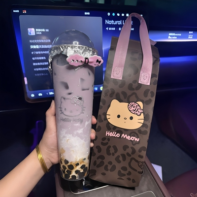 如果幸福是一杯k猫奶茶！奶茶杯