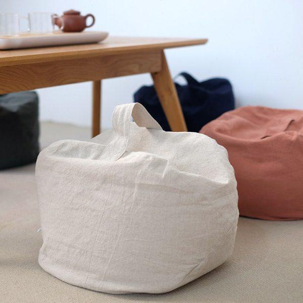 简约棉麻软管坐垫 现代极简北欧飘窗地板坐墩亚麻蒲团垫凳子