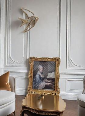 式客卧室复古相框摆件装饰欧画式轻奢雕花JY-M007椭圆形挂墙玻法