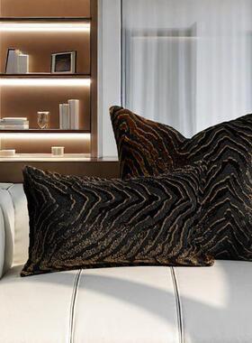 抱YEV『山河』高端风中古纹黑金渐变虎沙发枕高级感样板间软装靠