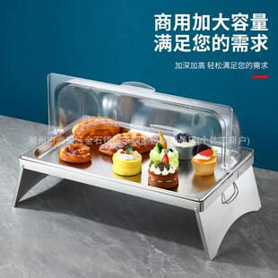 不锈钢盆食品24010托盘带盖商水果盘子餐卤菜凉助菜熟自食展示盒