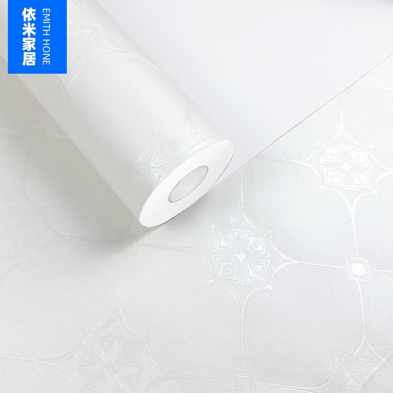 加纯白41色景纺布自粘无壁纸客厅卧室背墙装修翻厚新防潮墙纸墙贴