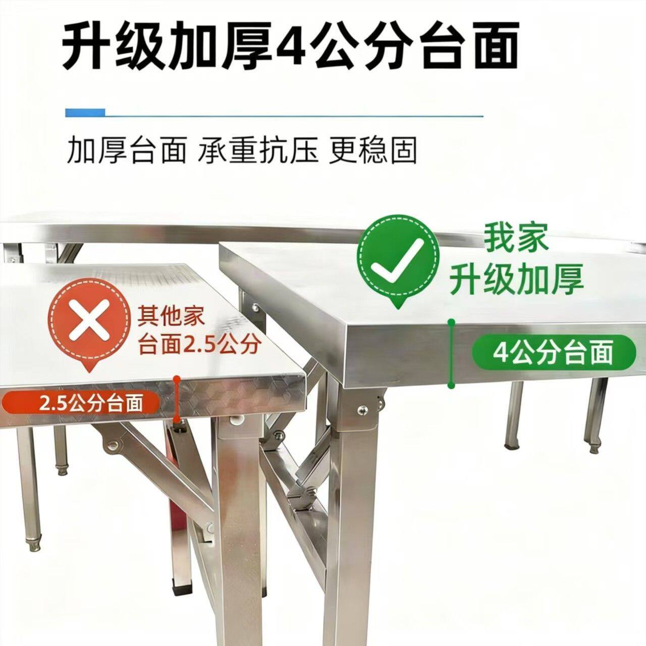 配件配件加厚不锈钢折叠桌省空间耐用夜市摆摊户外便携厨房家