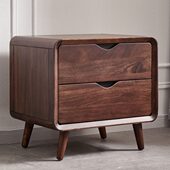 乌金木床头柜极简轻奢床边几收纳柜卧室柜现代简约全实木胡桃木色