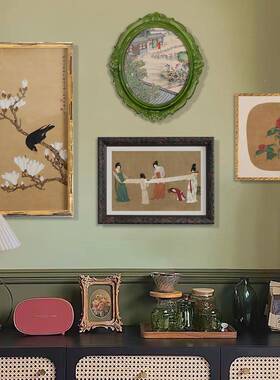 新中式装饰发东方美学厅WBB复古客沙背景墙玄关挂画壁画A0画08