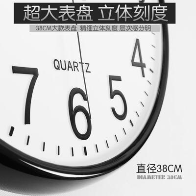 挂钟客厅钟表静音挂墙创意时尚2515表现简约大号时钟石代英挂钟家