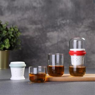 茶壶杯玻璃同心杯户外旅行茶客杯家便携快71012旅游功夫茶具套装