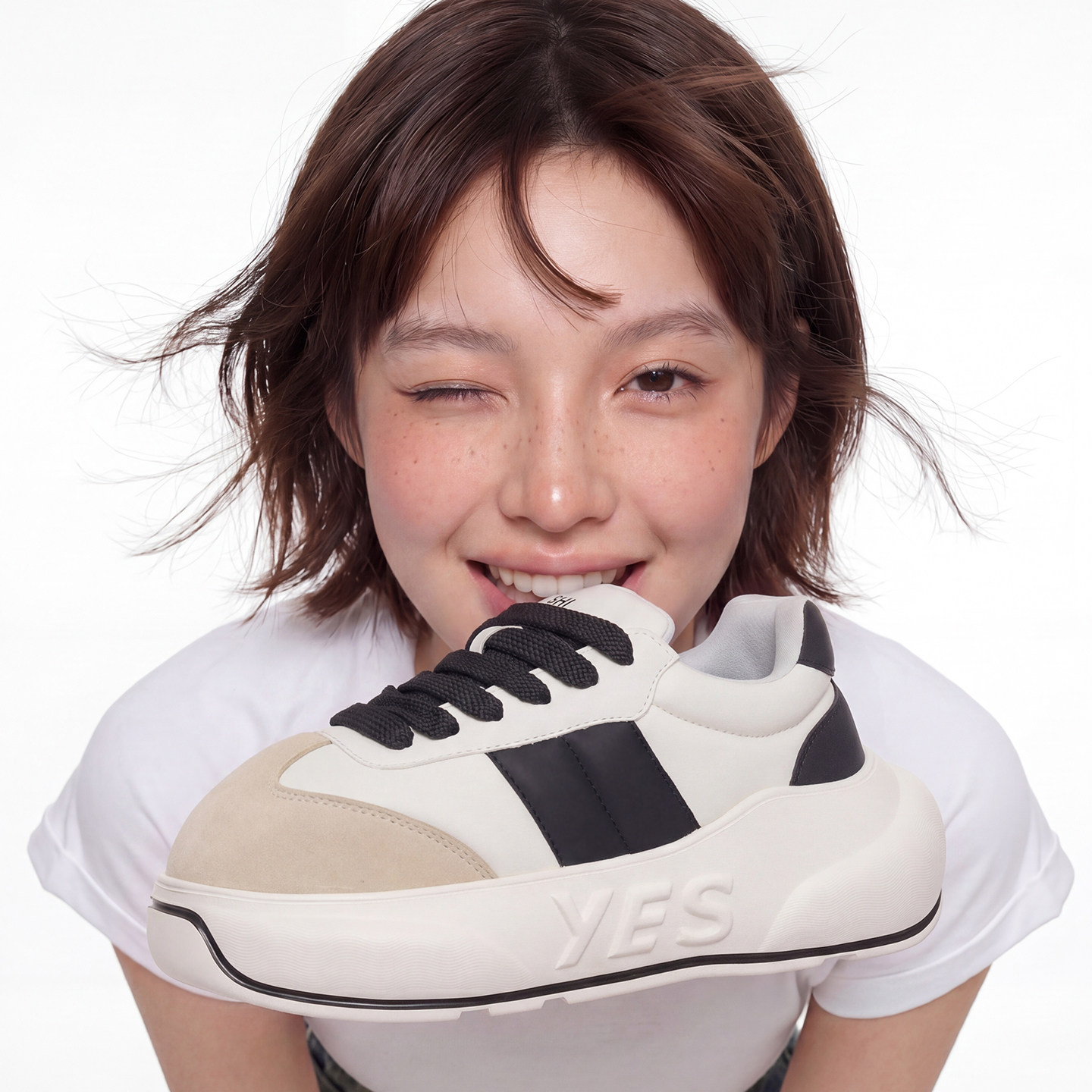 【刘一宏张子豪同款】是不是SHIBUSHI灰白墩墩鞋女厚底增高德训鞋