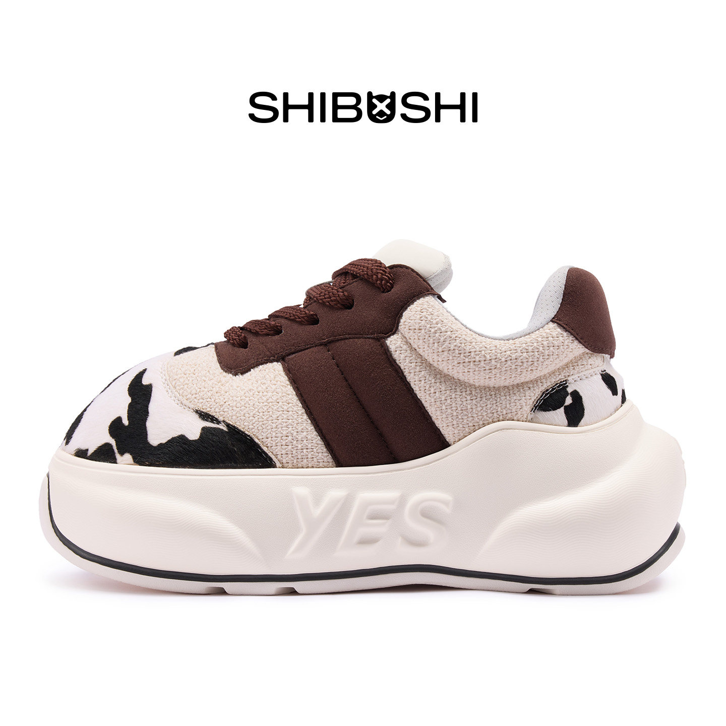 是不是SHIBUSHI奶牛墩墩鞋德训鞋