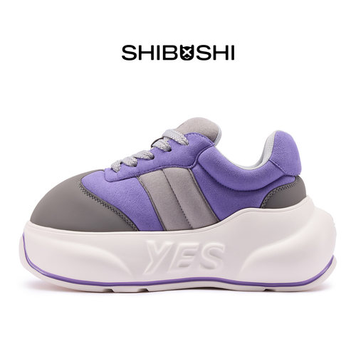 是不是SHIBUSHI灰紫墩墩鞋复古
