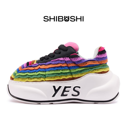是不是SHIBUSHI彩虹墩墩厚底增高