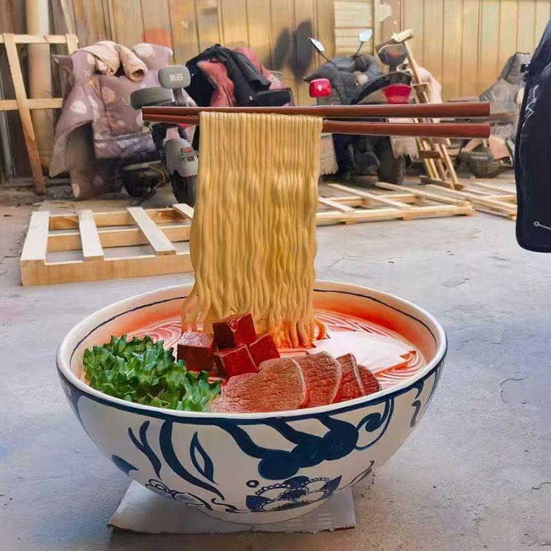 玻璃钢仿真拉面雕塑面馆