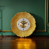 花瓣铁艺意立饰厅体挂钟客简约F875755M钟表玄关美观墙防创锈金属