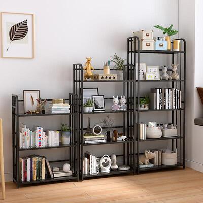书架物型落地简易家DZA用多架层客厅储物柜窄缝书柜小铁艺收置纳