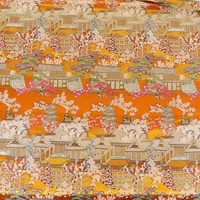 新款日XBV式和风锦缎云锦织锦布宝料塔花中国风面缎织料提花