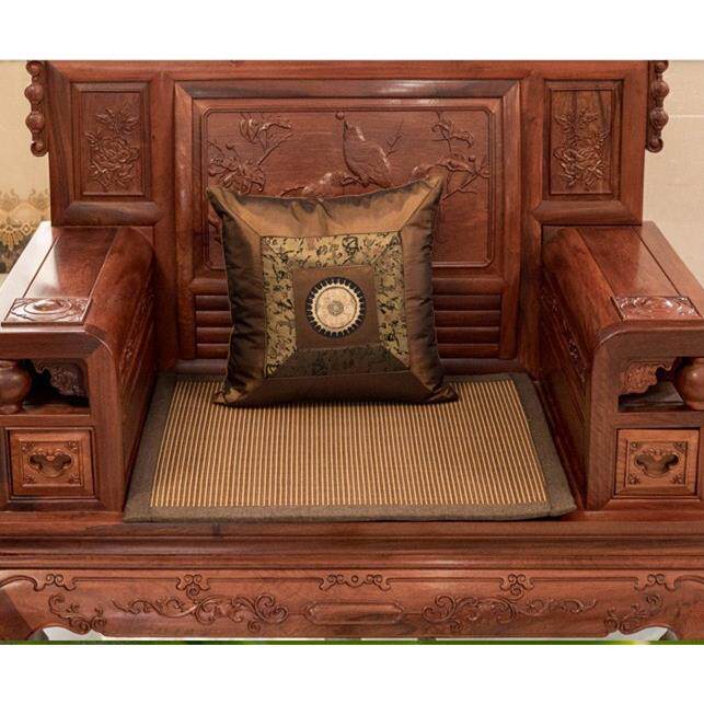 滑木加厚席沙发垫红夏天款竹席中式简约藤防实木0889凉席夏季坐垫