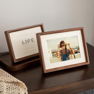 实木榫卯相框摆67s02实木8挂10寸4a洗照片做成画框定台制装裱墙纪