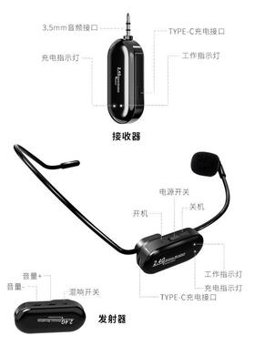 无线麦克风话筒演舞音台响放户外小蜜蜂2.4G耳麦77481头戴出跨界