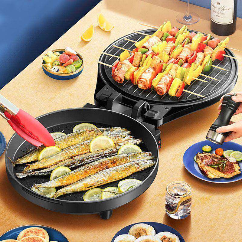 新款烤饼炉烧肉烤家用电烤盘烤锅电饼铛厂家直供平底锅煎烙饼锅电