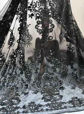 宫廷刺绣蕾丝网布纱料婚料纱礼服手工dLS449y面高i档婚纱服装辅料
