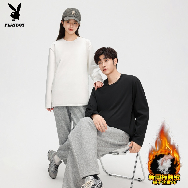 花花公子2025新款鹅绒长袖T恤
