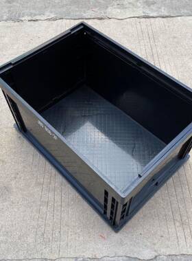 工厂销防静可电折叠箱黑IYF色HH3静001塑料折批叠箱堆叠黑色防电