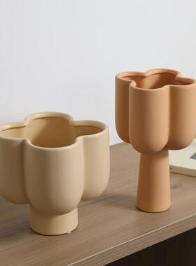 is奶ONZ油风创陶瓷n花瓶摆件意客厅花艺术几何餐桌插玄关装饰品
