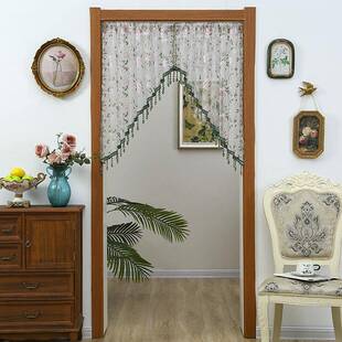 新款半截帘式蕾丝门法帘帘隔断8kuy帘半卧室房间卫遮挡帘三角纱帘