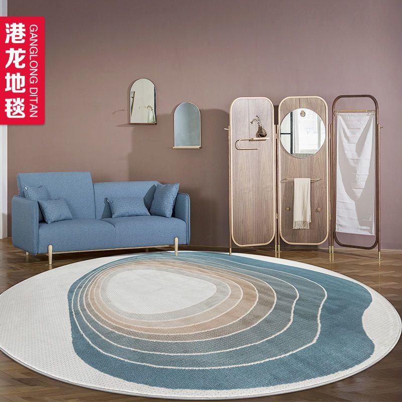 港龙圆形地毯美式轻奢抽