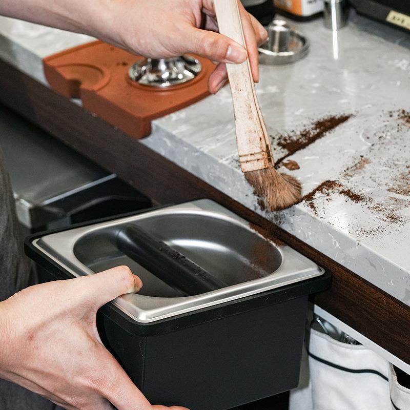 不锈钢粉渣桶桌面台面咖啡机敲渣咖盒废渣盒CGL咖店啡吧台啡粉渣