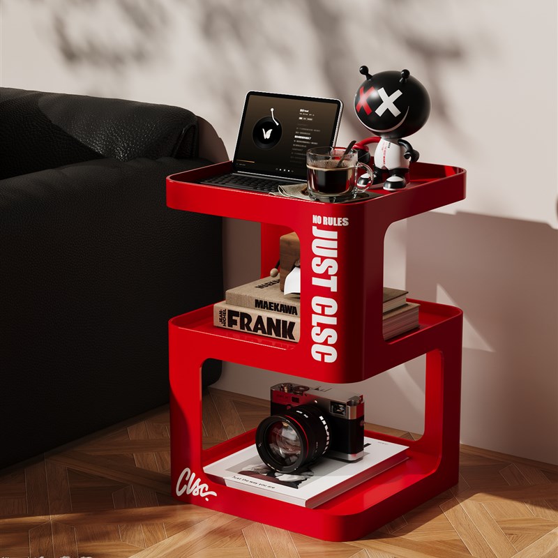 CLSC边几客厅沙发收纳架创意角几小户型移动床头S柜卧室铁艺置物