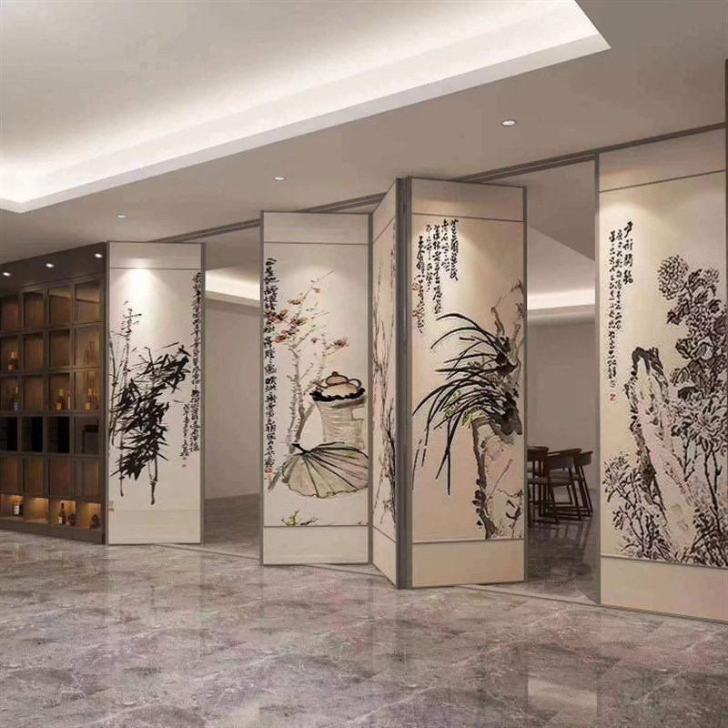酒店活动隔e断墙饭店包厢宴会厅移动折叠门办公室推拉式折叠隔断