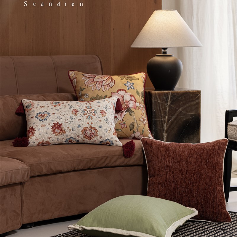 斯康蒂亚新中式抱枕沙发客厅氛围感别墅高端靠枕腰枕飘Z窗卧室靠