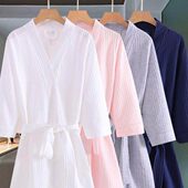 酒店毛巾浴袍五星级男女士长款 浴衣美容院睡袍和服吸水速干春秋款