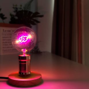 艺术装饰灯复古灯泡G95丘比特一箭穿心台灯灯泡可调光3W粉色灯泡