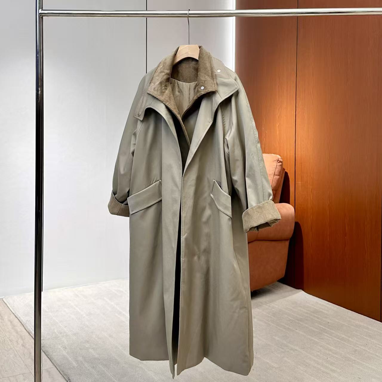 【妍妍粉丝专享】25新款长款廓形风衣外套ONWN2155125800