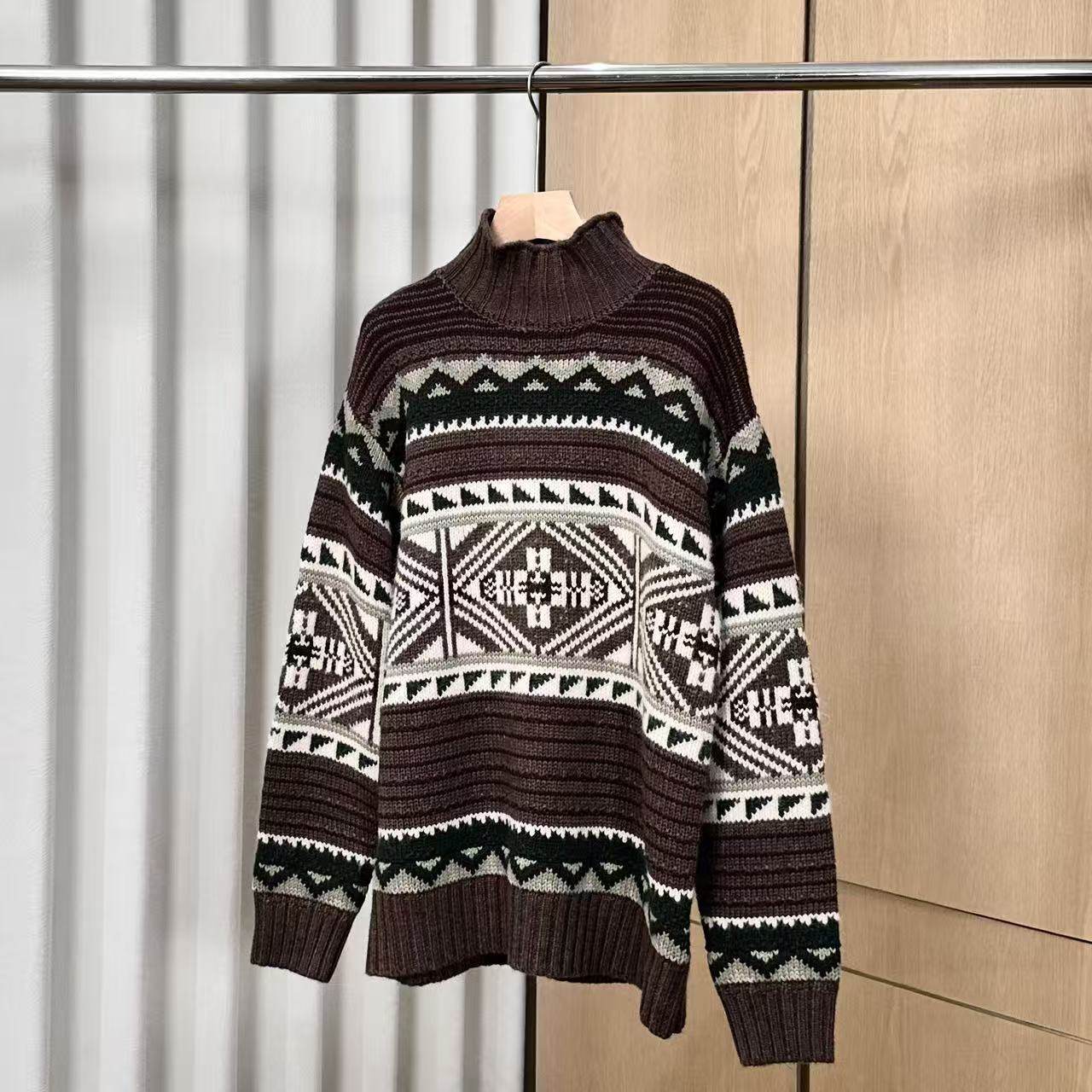 【妍妍粉丝专享】高领保暖费尔岛针织毛衣ONSM28615983