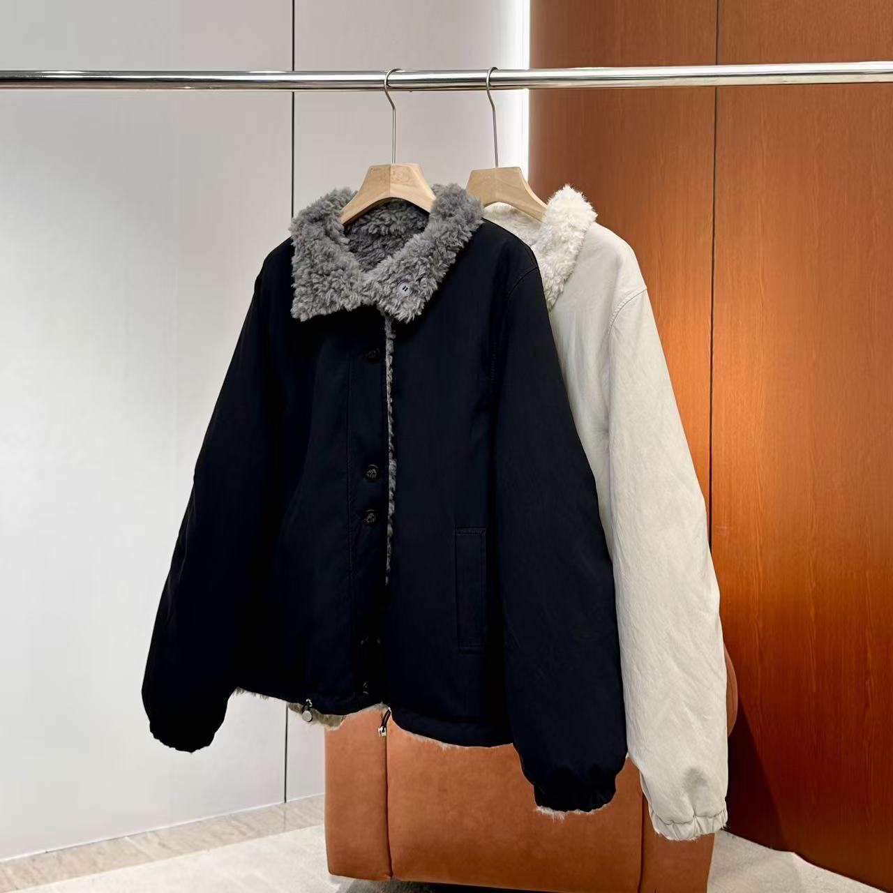 【妍妍粉丝专享】25新款羊羔毛翻领工装外套ONWD2035115702