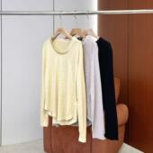 透气亲肤木耳边领长袖 26新款 T恤ONST156636147 妍妍粉丝专享