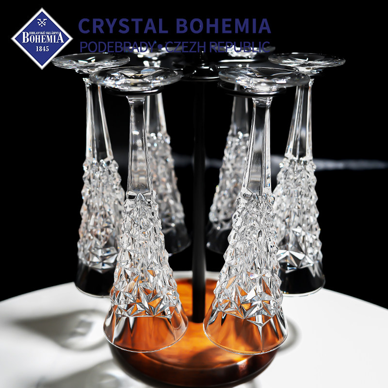 捷克进口水晶红酒杯轻奢高级感家用新婚礼物葡萄酒杯高颜值高脚杯