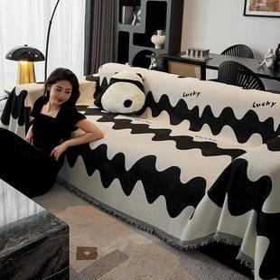 纯色风沙发布感北欧高盖级沙发套一片式四季通用防HBFXNESF滑全盖