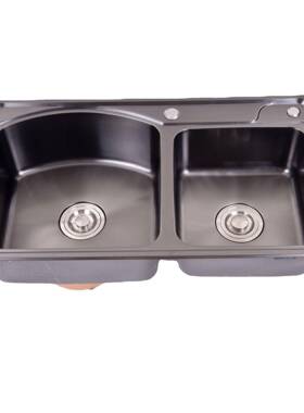 广30不锈钢黑金刚厨房水-池洗菜盆双槽78445LHT东BST-7845厂家直