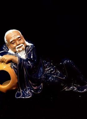 特 刘伶醉酒醉翁中式人物石湾公仔陶瓷客厅玄关盆景酒庄手工摆件