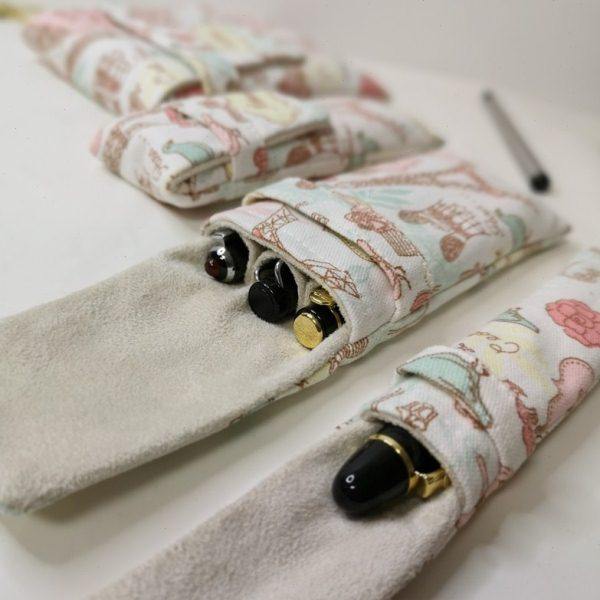 布邑单支装钢笔袋多支装笔包小清新钢笔套翻盖款便携式收纳袋绒布