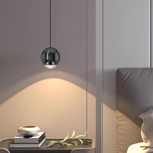 卧室床头吊灯h免布线高级感感应吊线灯智能升降伸缩灯玄关轻奢灯