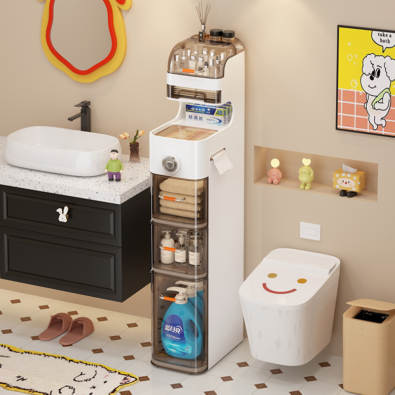 卫生间夹缝置物架家用窄缝塑料y抽屉式储物柜浴室缝隙多层收纳架