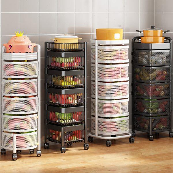 可移动旋转置物架厨房专用菜篮子落地式多层免安装放蔬菜收纳路实,厨房/烹饪用具,果蔬置物架/篮/框,淘宝优惠券,粉丝福利购,淘宝优惠卷